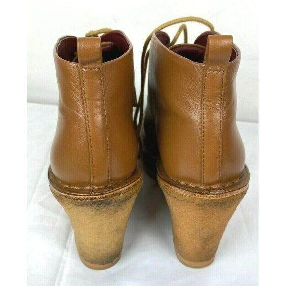 MARC BY MARC JACOBS Brown Tan Luxury Leather Wedge Women Boots Sz 40 (9.5 USA) - Picture 9 of 11